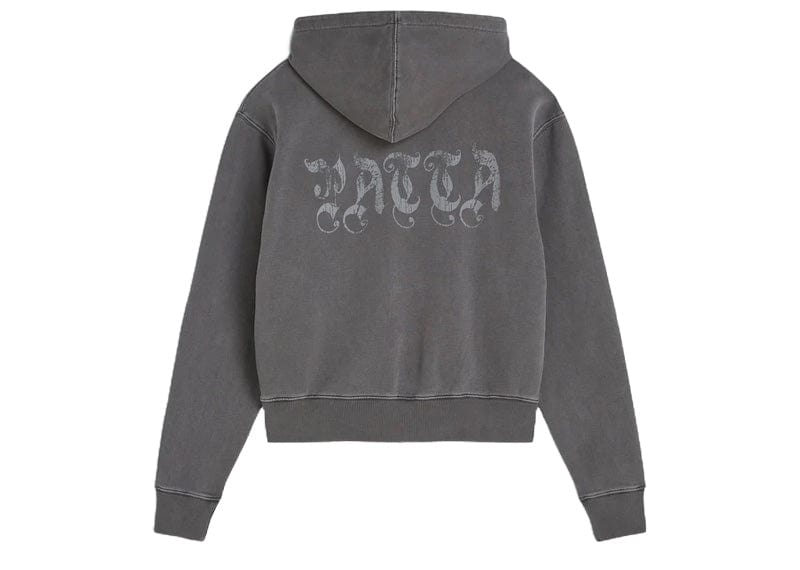 Patta Studded Washed Zip-Up Hoodie Volcanic Glass