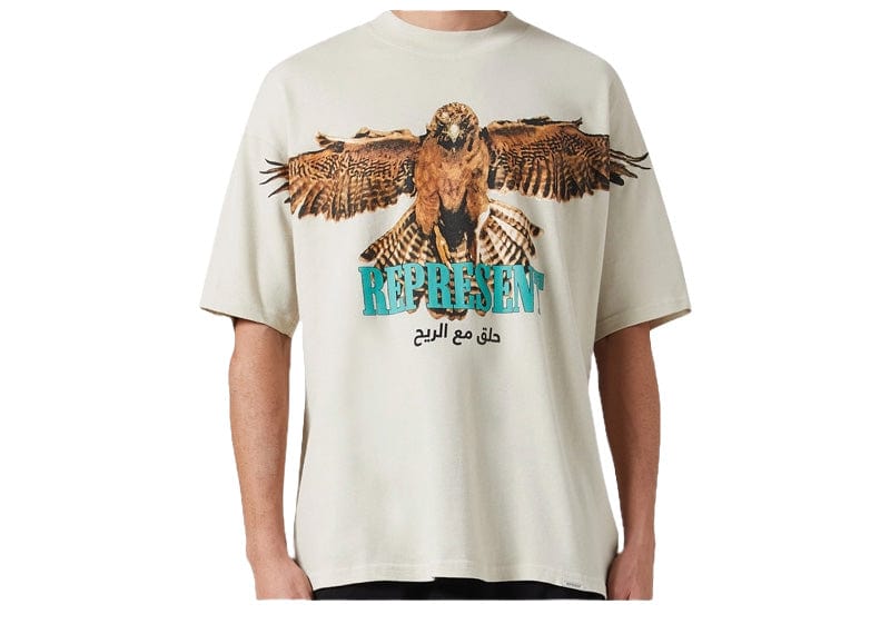 Represent Saker Falcon T-shirt in Cotton Jersey Vintage White