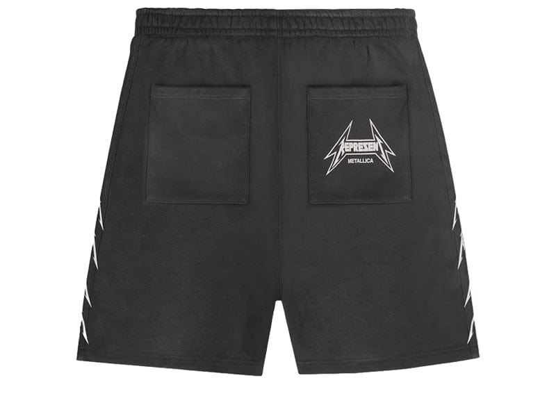 Represent x Metallica Cotton Crew Shorts Stained Black