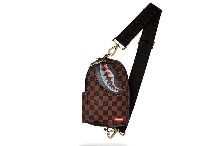 Sprayground Sharks in Paris Lenticular Crossbody Bag Brown