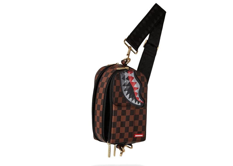 Sprayground Sharks in Paris Lenticular Crossbody Bag Brown