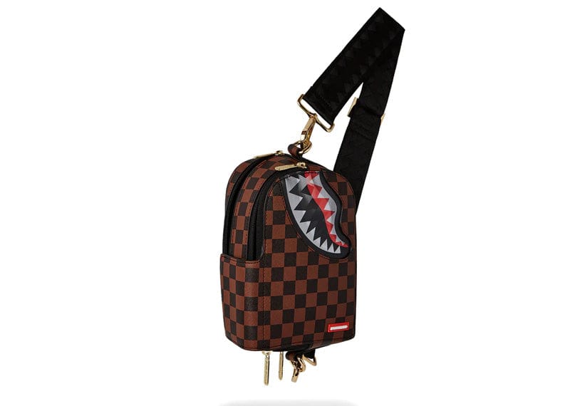 Sprayground Sharks in Paris Lenticular Crossbody Bag Brown