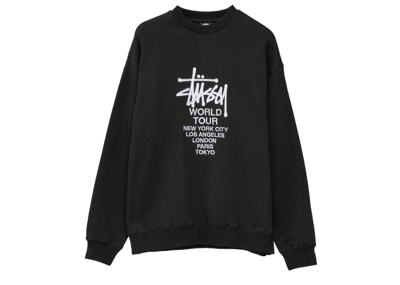 Stussy Solid World Tour Crew Black