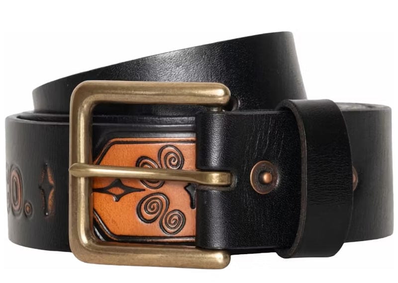 Stussy x Levi's Embossed Leather Belt Black