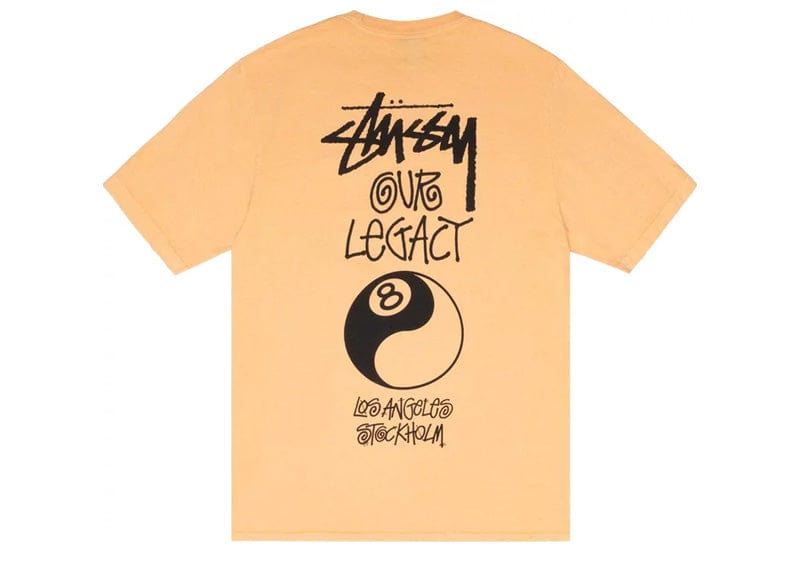 Stussy x Our Legacy Work Shop 8 Ball Yin Yang Pigment Dyed Tee Peach