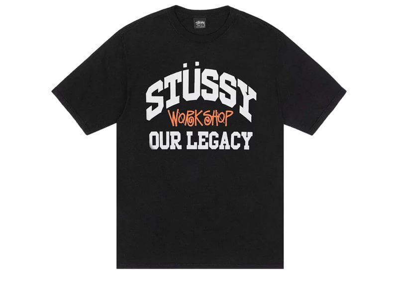 Stussy x Our Legacy Work Shop Collegiate Pigment Dyed Tee Black