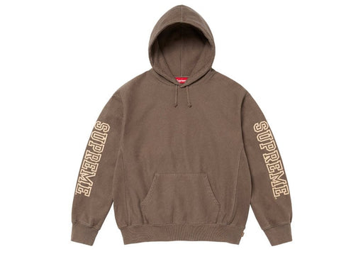 Supreme Collegiate Sleeve Hooded Sweatshirt Olive Brown