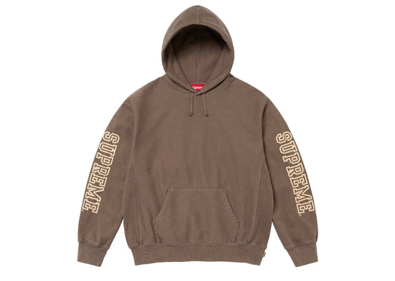 Supreme Collegiate Sleeve Hooded Sweatshirt Olive Brown