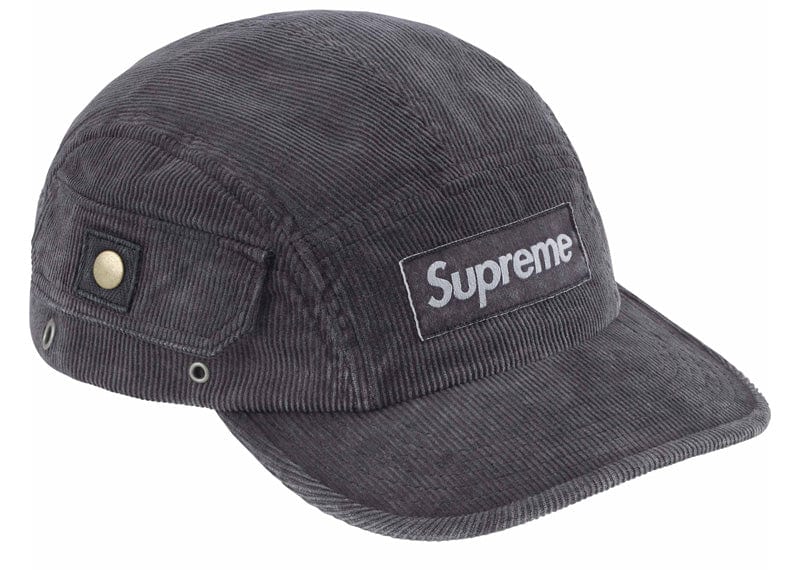 Supreme Corduroy Pocket Camp Cap Black