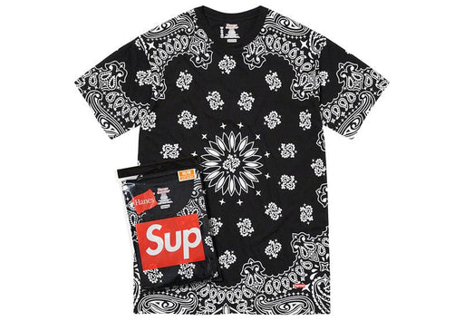 Supreme Hanes Bandana Tagless Tees (2 Pack) Black