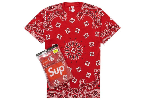 Supreme Hanes Bandana Tagless Tees (2 Pack) Red