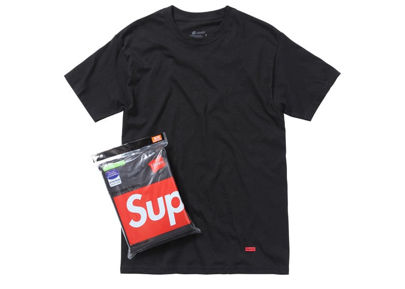 Supreme Hanes Tagless Tees (Single) Black