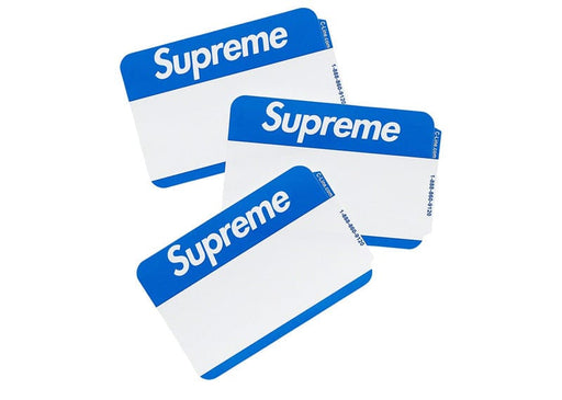 Supreme Name Badge Stickers (Pack of 100) Blue