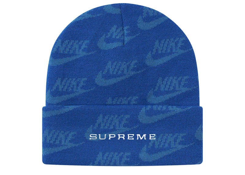 Supreme Nike Jacquard Logos Beanie Blue