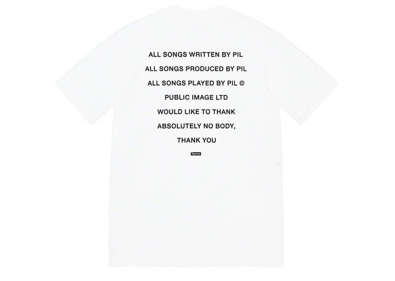 Supreme PiL Tee White