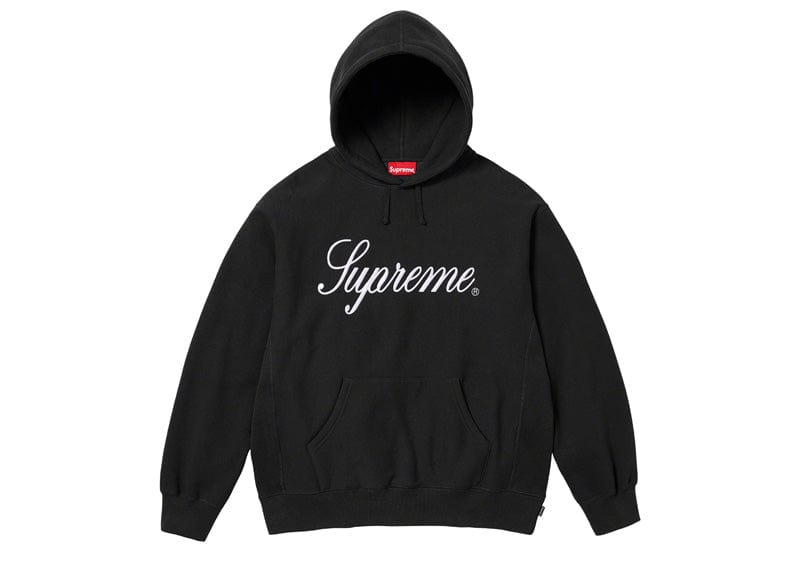 Supreme Raised Script Hooded Sweatshirt Black