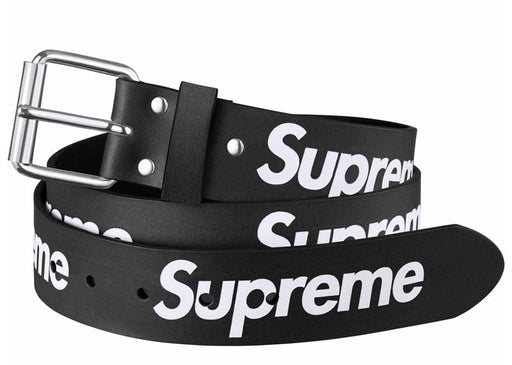 Supreme Repeat Leather Belt Black