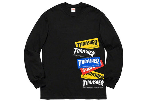 Supreme Thrasher Multi Logo L/S Tee Black