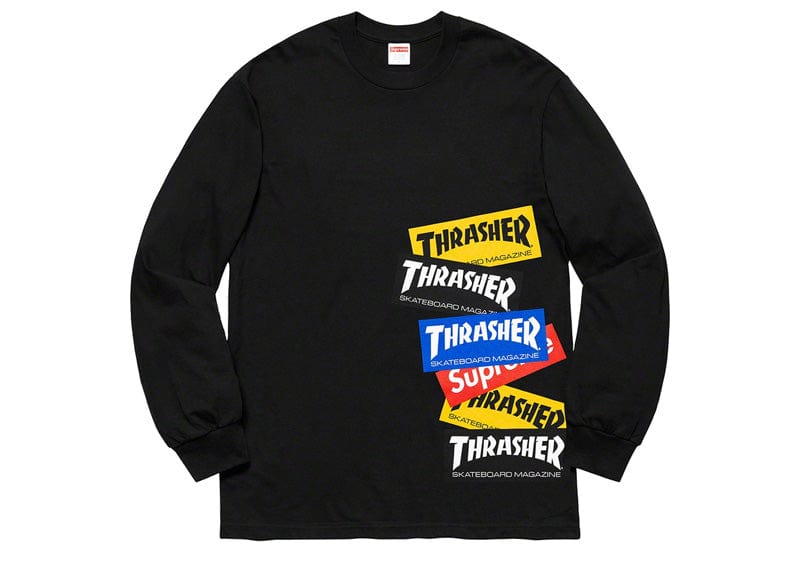 Supreme Thrasher Multi Logo L/S Tee Black