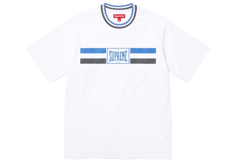 Supreme Warm Up Stripe S/S Top White