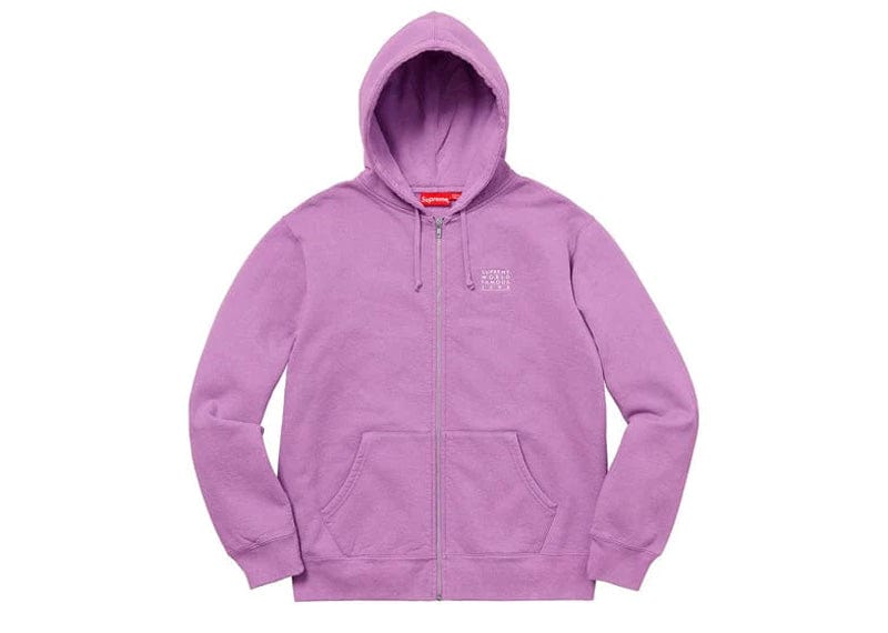 Supreme World Famous Zip Up Hooded Sweatshirt Violet