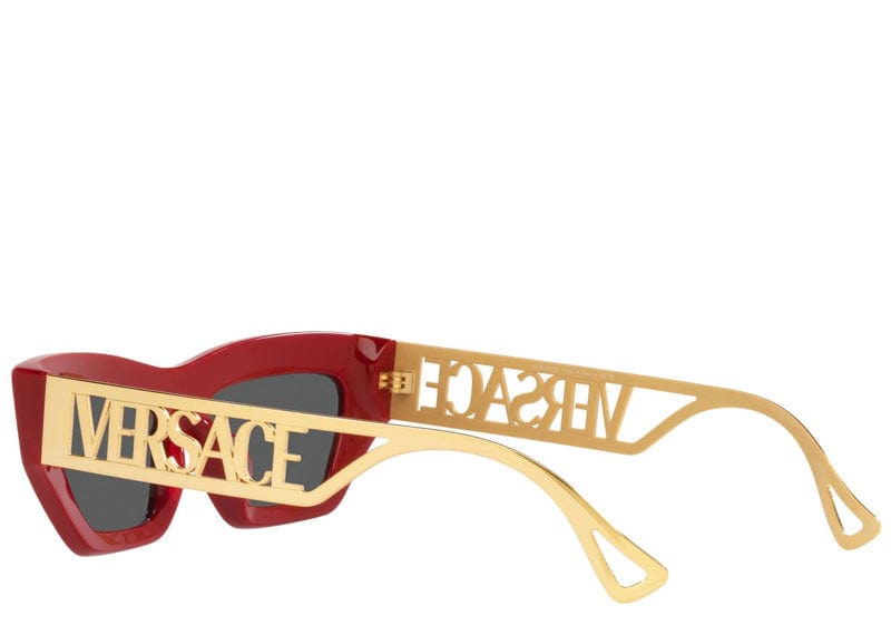 Versace Rectangle Sunglasses Red/Dark Grey (VE4432U-538887)